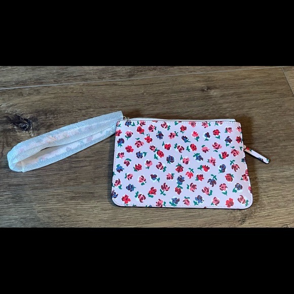 KATE SPADE-NWT Pink Leather Floral Wristlet - Picture 9 of 13